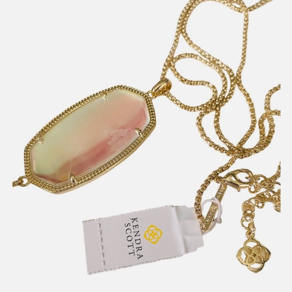 New Kendra Scott RAYNE Pendant Necklace Hologram DICHROIC Glass Tag DustBag $125 - Picture 2 of 12